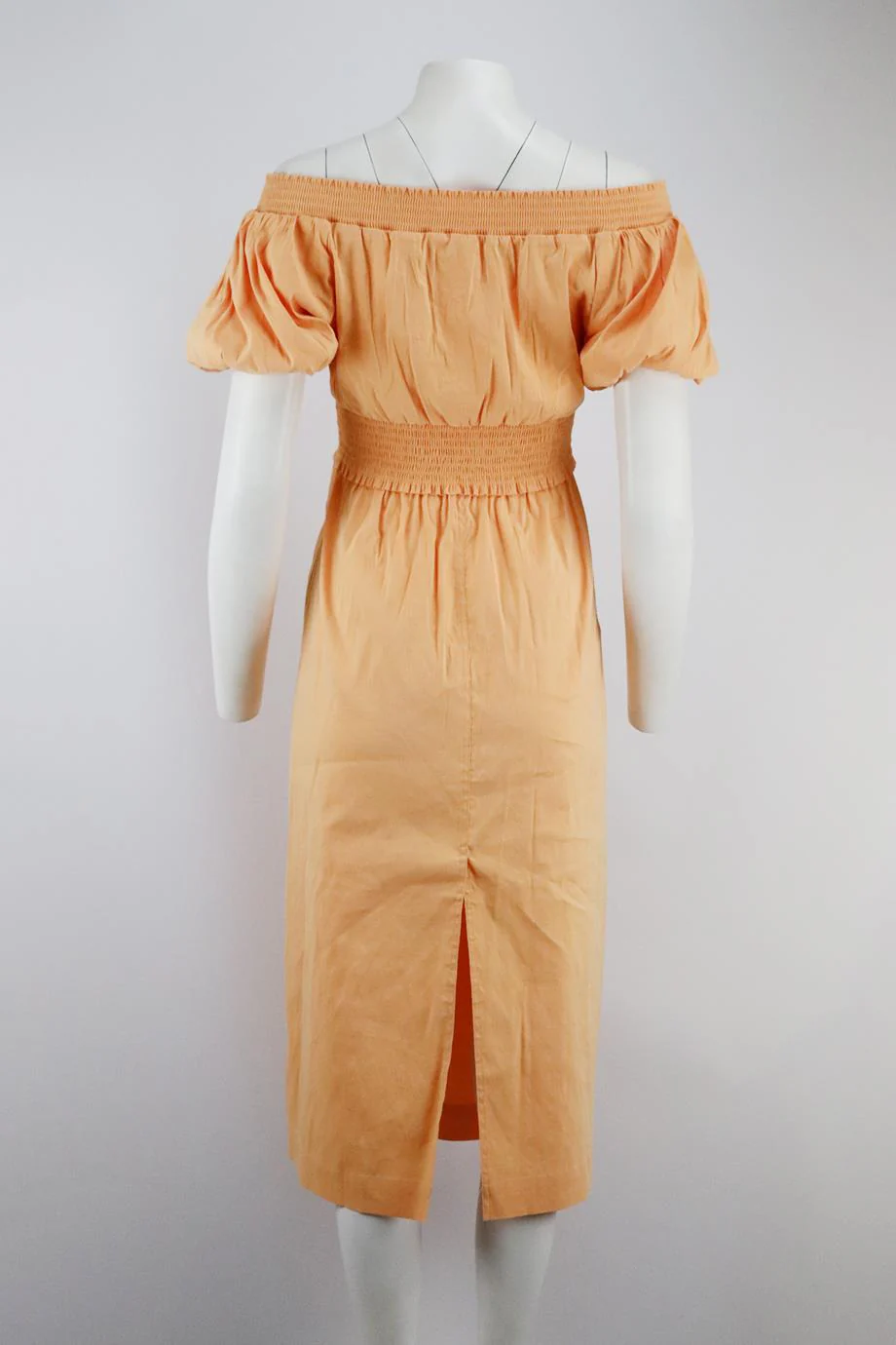 A.L.C. OFF THE SHOULDER LINEN BLEND MIDI DRESS US 4 UK 8 - Image 4