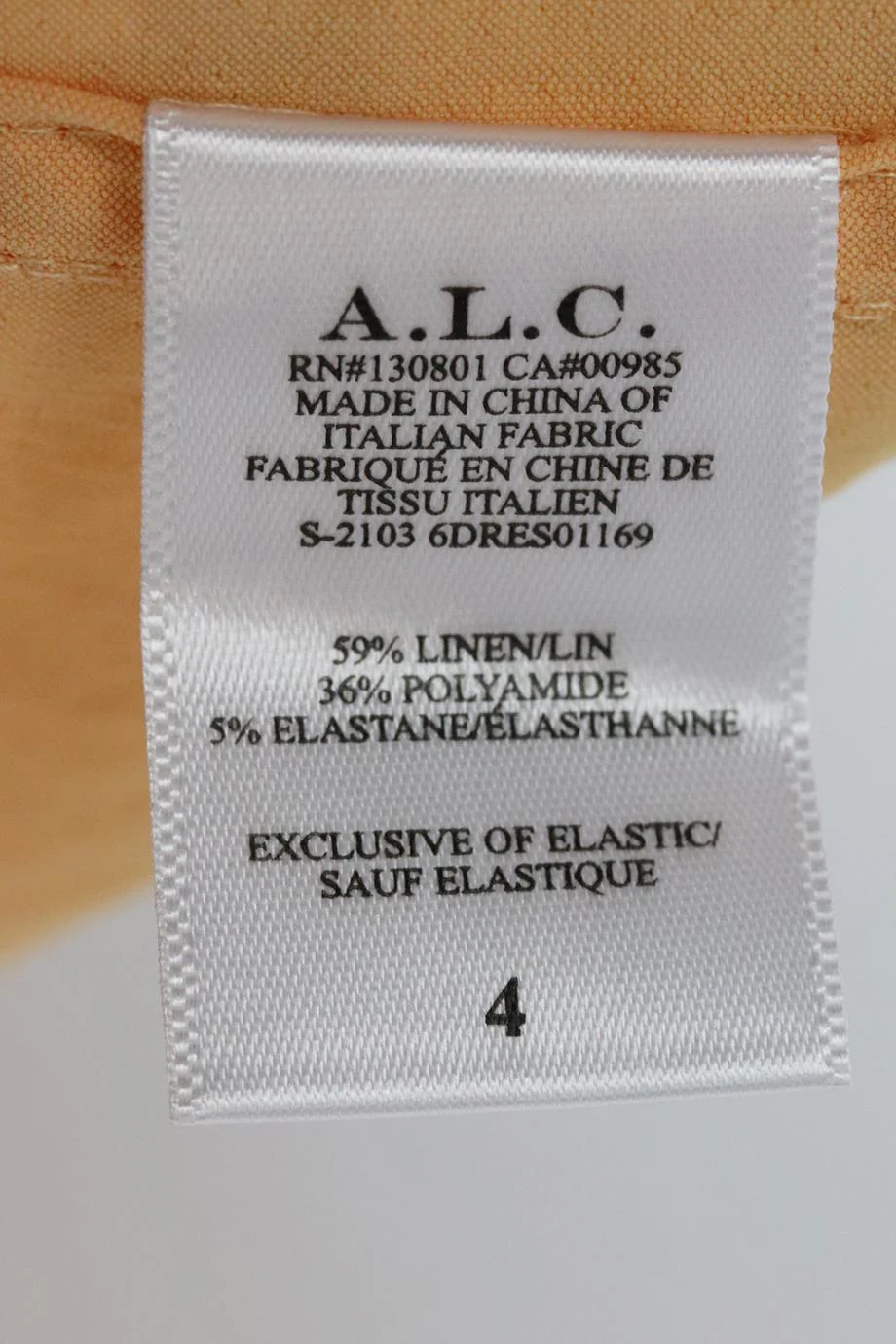 A.L.C. OFF THE SHOULDER LINEN BLEND MIDI DRESS US 4 UK 8 - Image 6