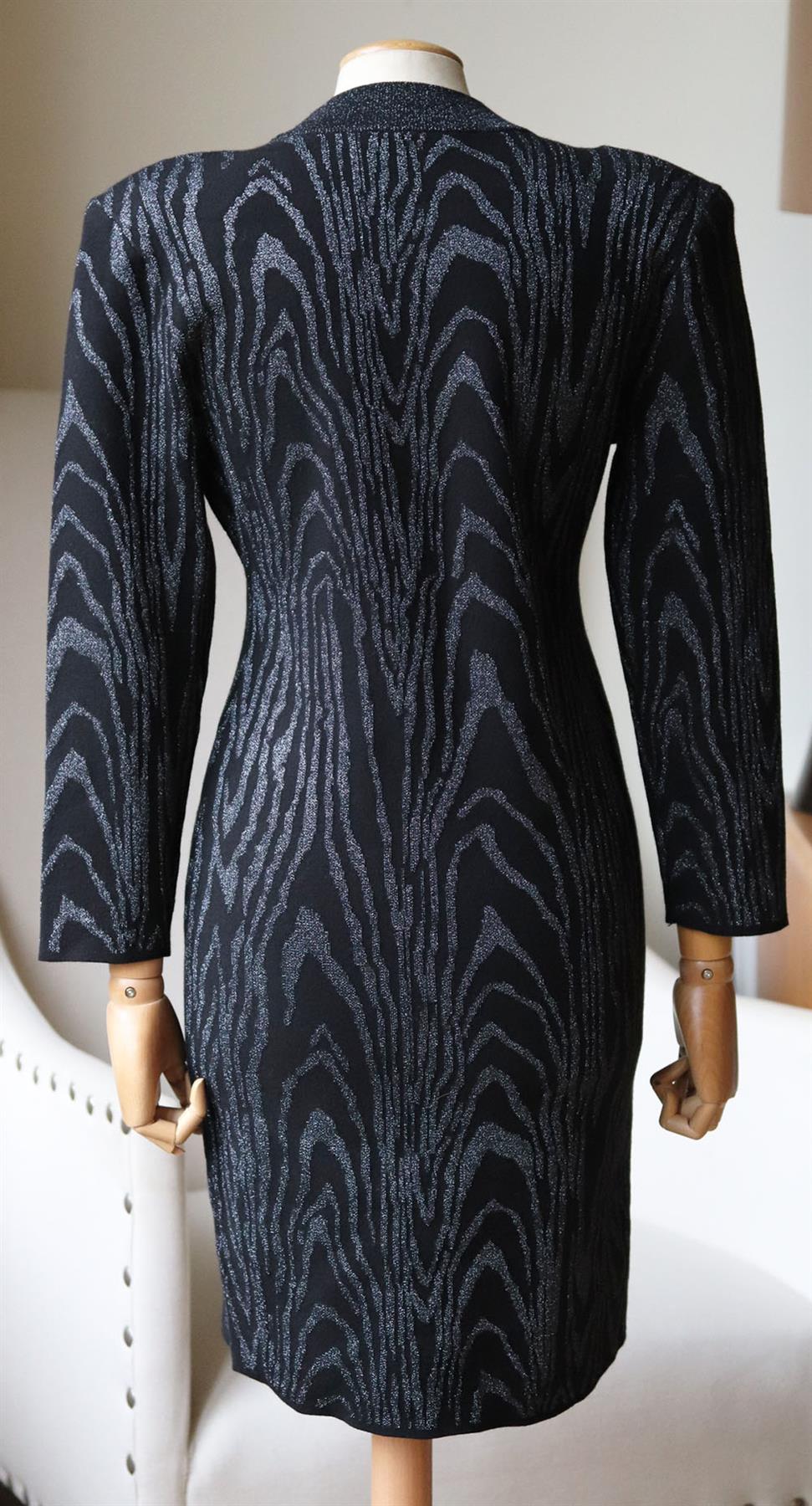 A.L.C. ZIGGY INTARSIA PRINT STRETCH KNIT MINI DRESS LARGE - Image 4