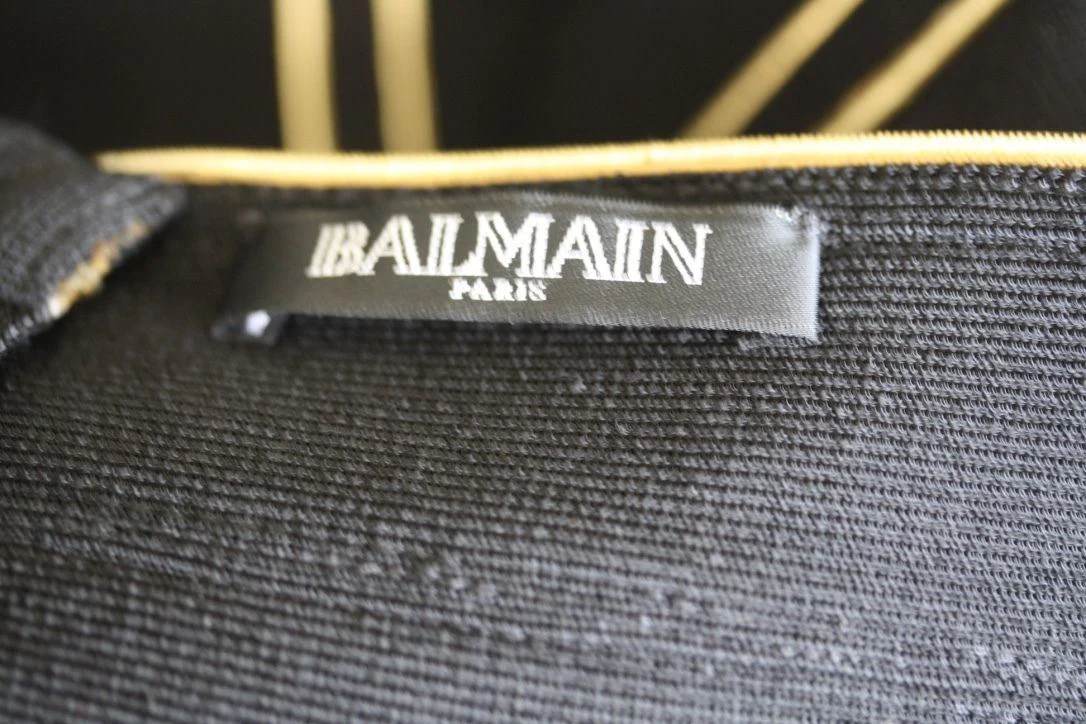 BALMAIN BLACK GOLD PIPING SKIRT FR 38 UK 10 - Image 7