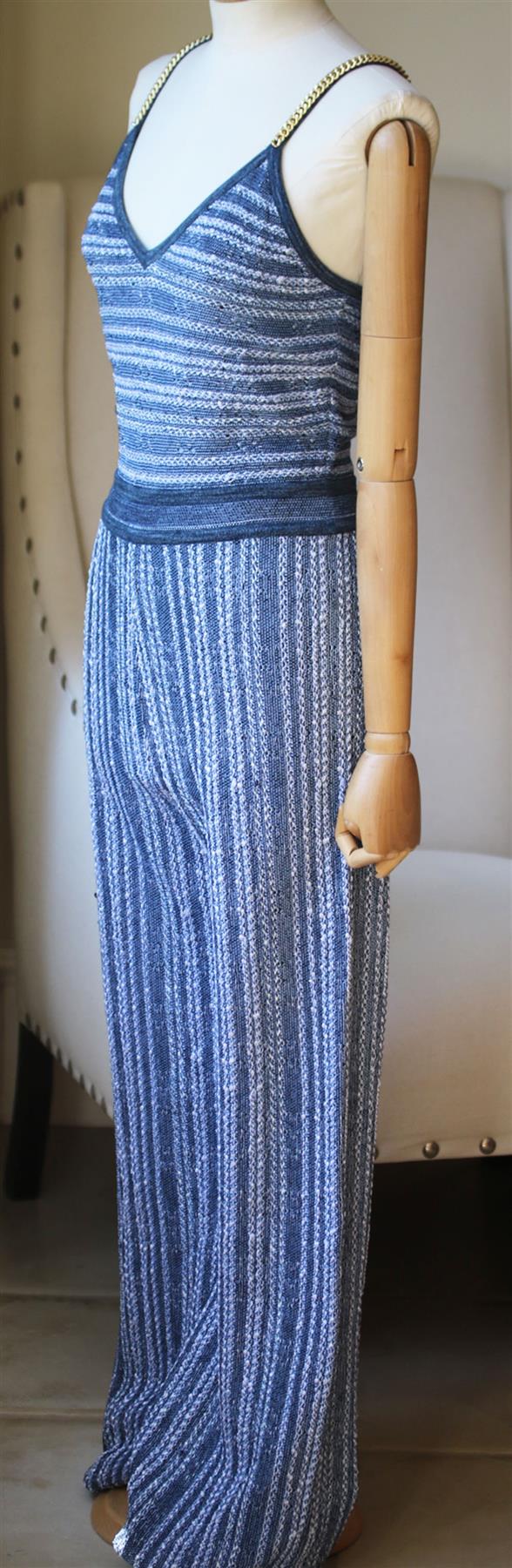 BALMAIN CHAIN TRIMMED STRETCH KNIT JUMPSUIT FR 40 UK 12 - Image 3