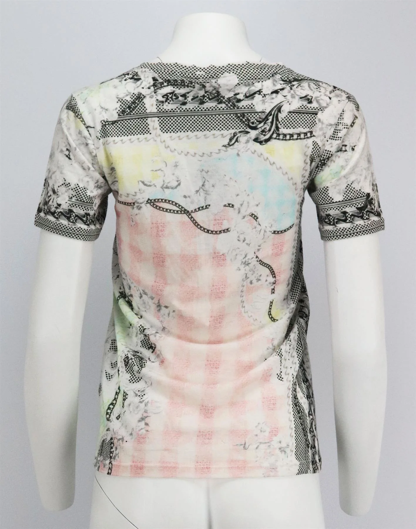 BALMAIN PRINTED COTTON JERSEY T-SHIRT FR 36 UK 8 - Image 4