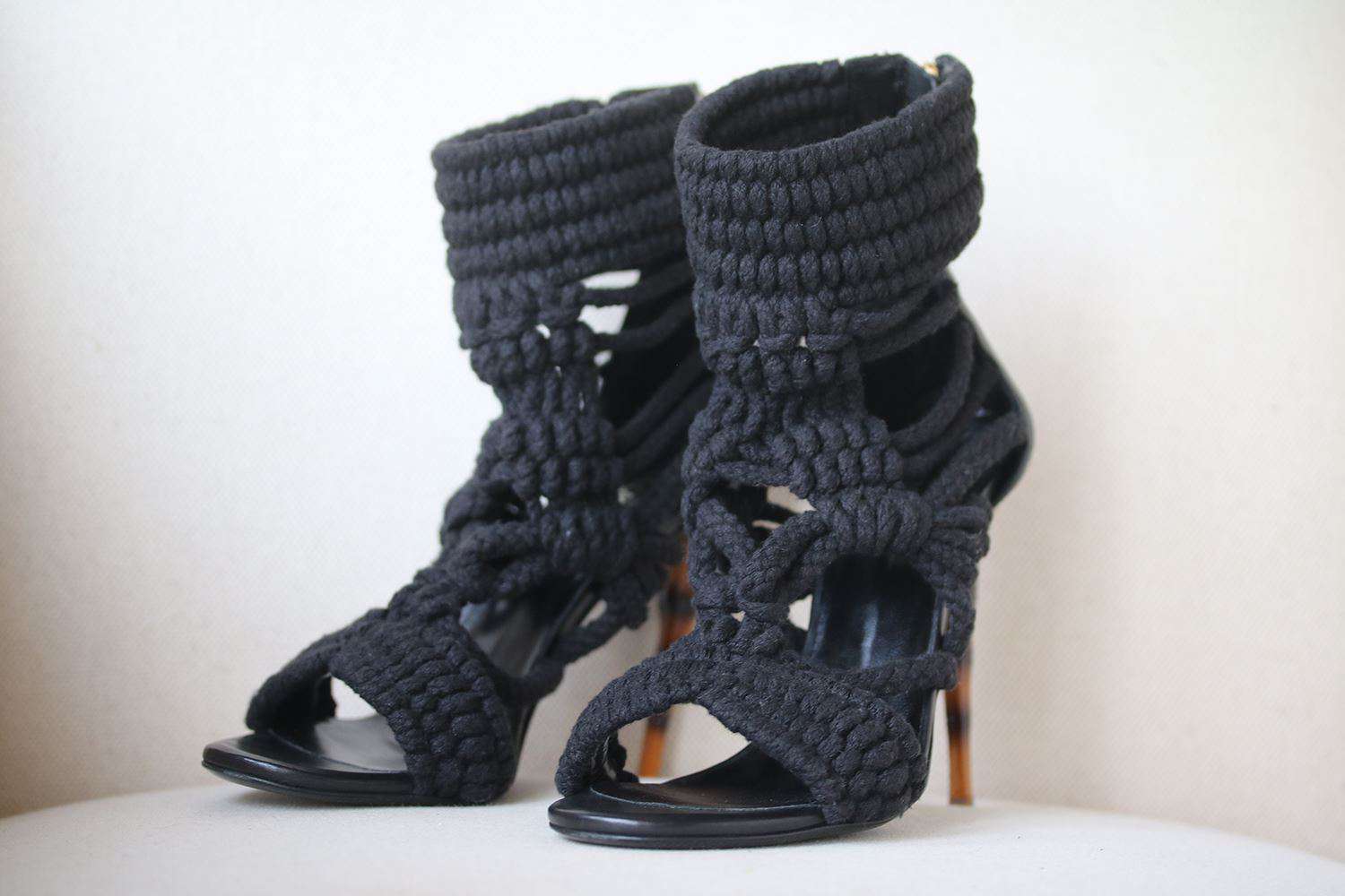 BALMAIN WOVEN ROPE SANDALS EU 38 UK 5 US 8 - Image 3