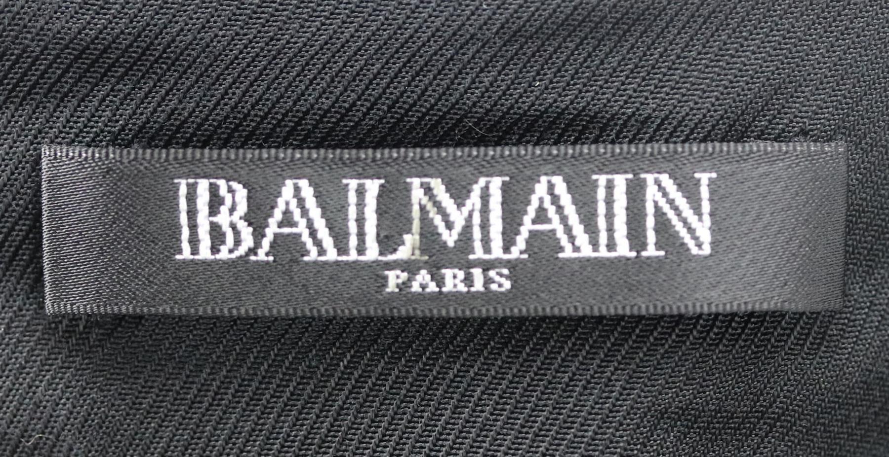 BALMAIN WRAP EFFECT RUFFLED LEATHER MINI DRESS FR 36 UK 8 - Image 6