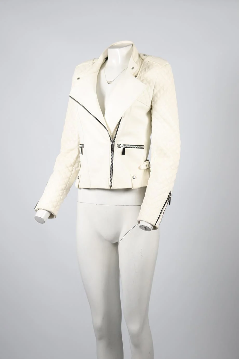 BARBARA BUI LEATHER BIKER JACKET FR 40 UK 12 - Image 3