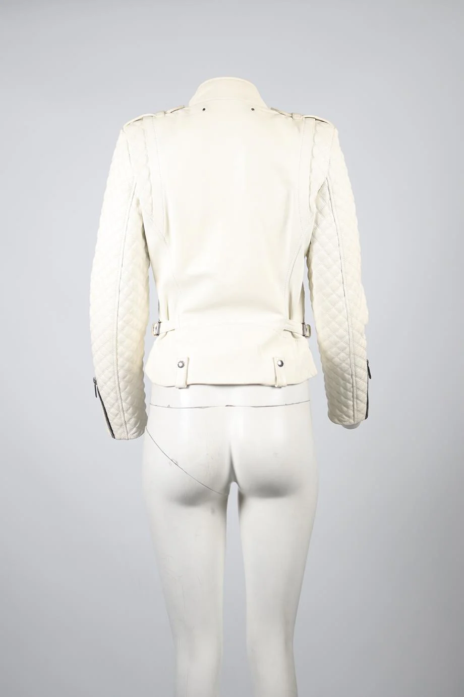 BARBARA BUI LEATHER BIKER JACKET FR 40 UK 12 - Image 4