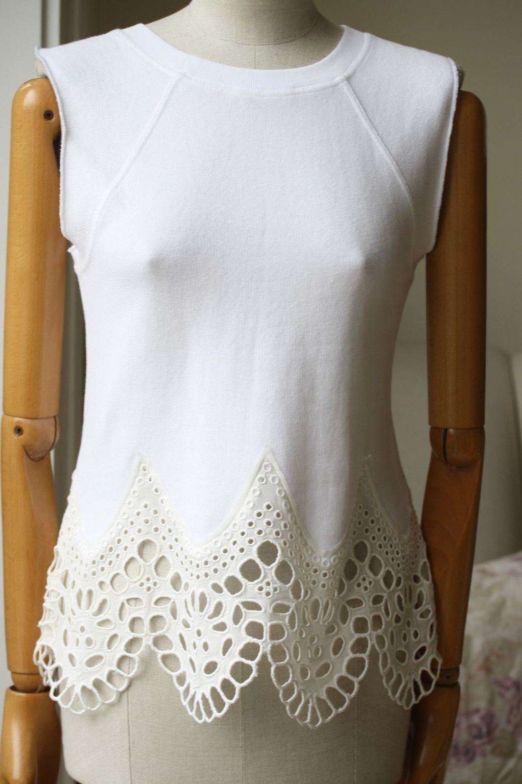 CHLOE EYELET LACE-TRIM TOP SMALL - Image 3