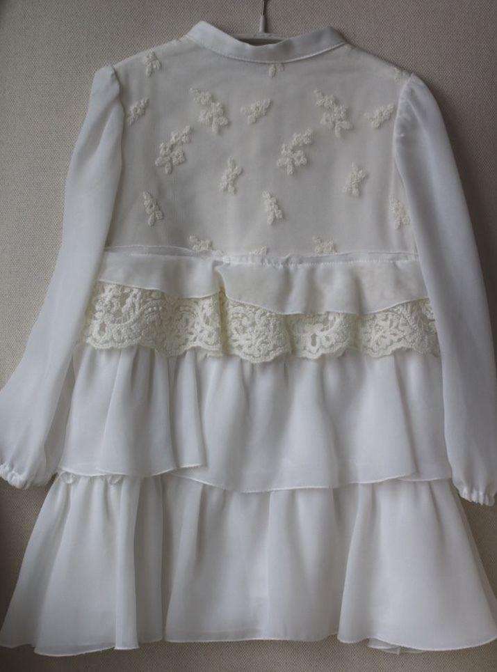 ERMANNO SCERVINO BABY GIRLS IVORY EMBROIDERED CHIFFON DRESS 4 YEARS - Image 10
