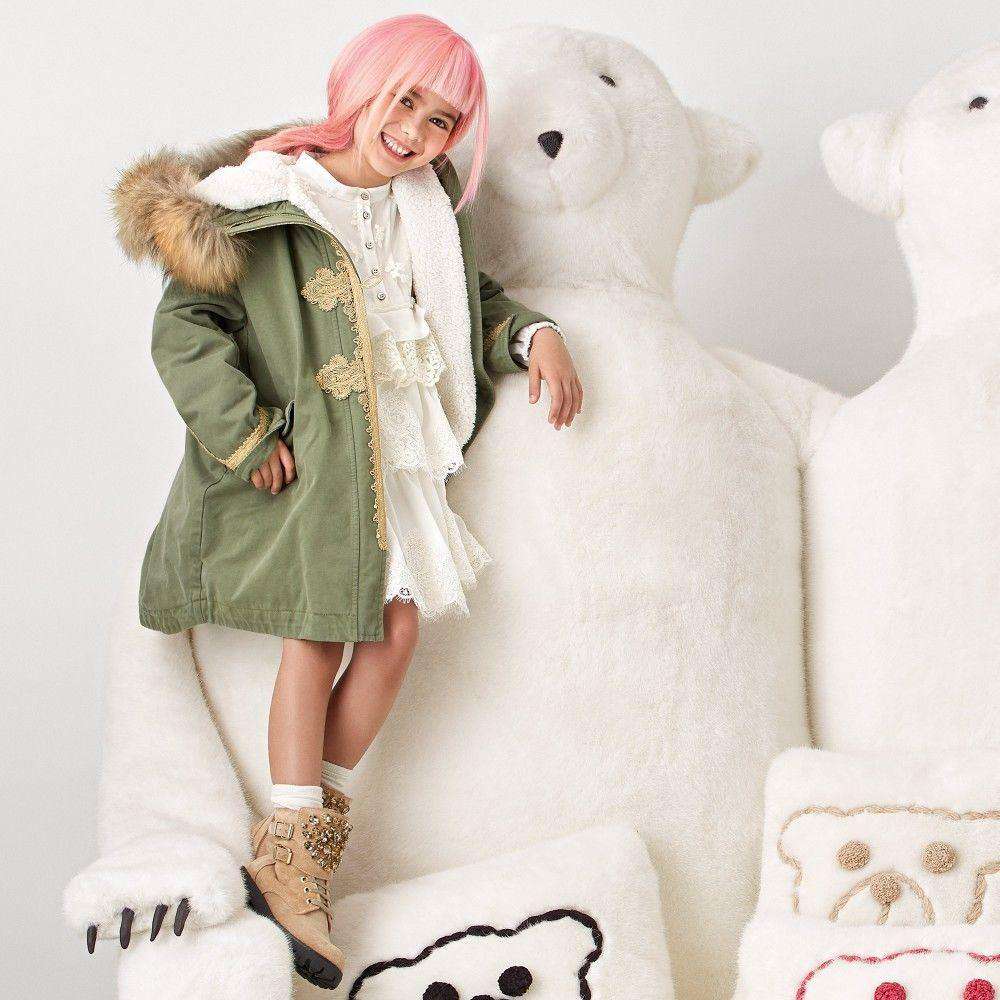 ERMANNO SCERVINO BABY GIRLS IVORY EMBROIDERED CHIFFON DRESS 4 YEARS - Image 6