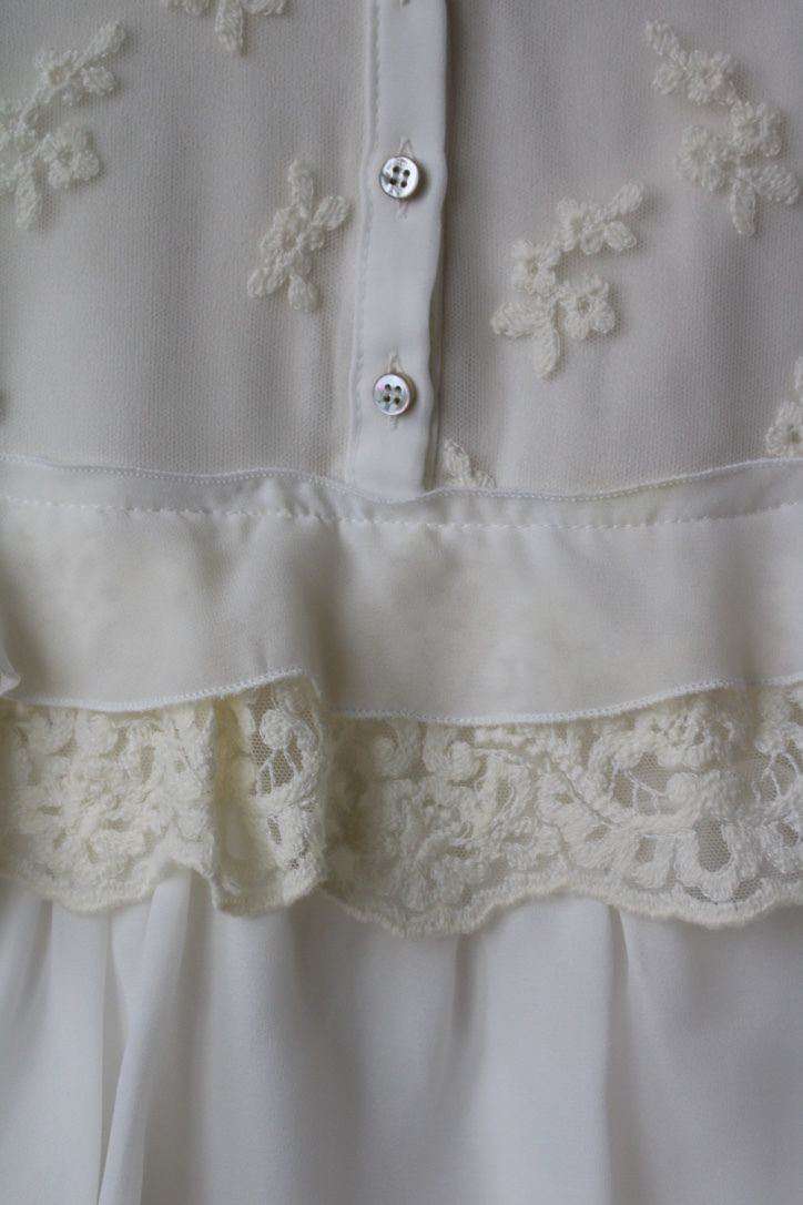 ERMANNO SCERVINO BABY GIRLS IVORY EMBROIDERED CHIFFON DRESS 4 YEARS - Image 9