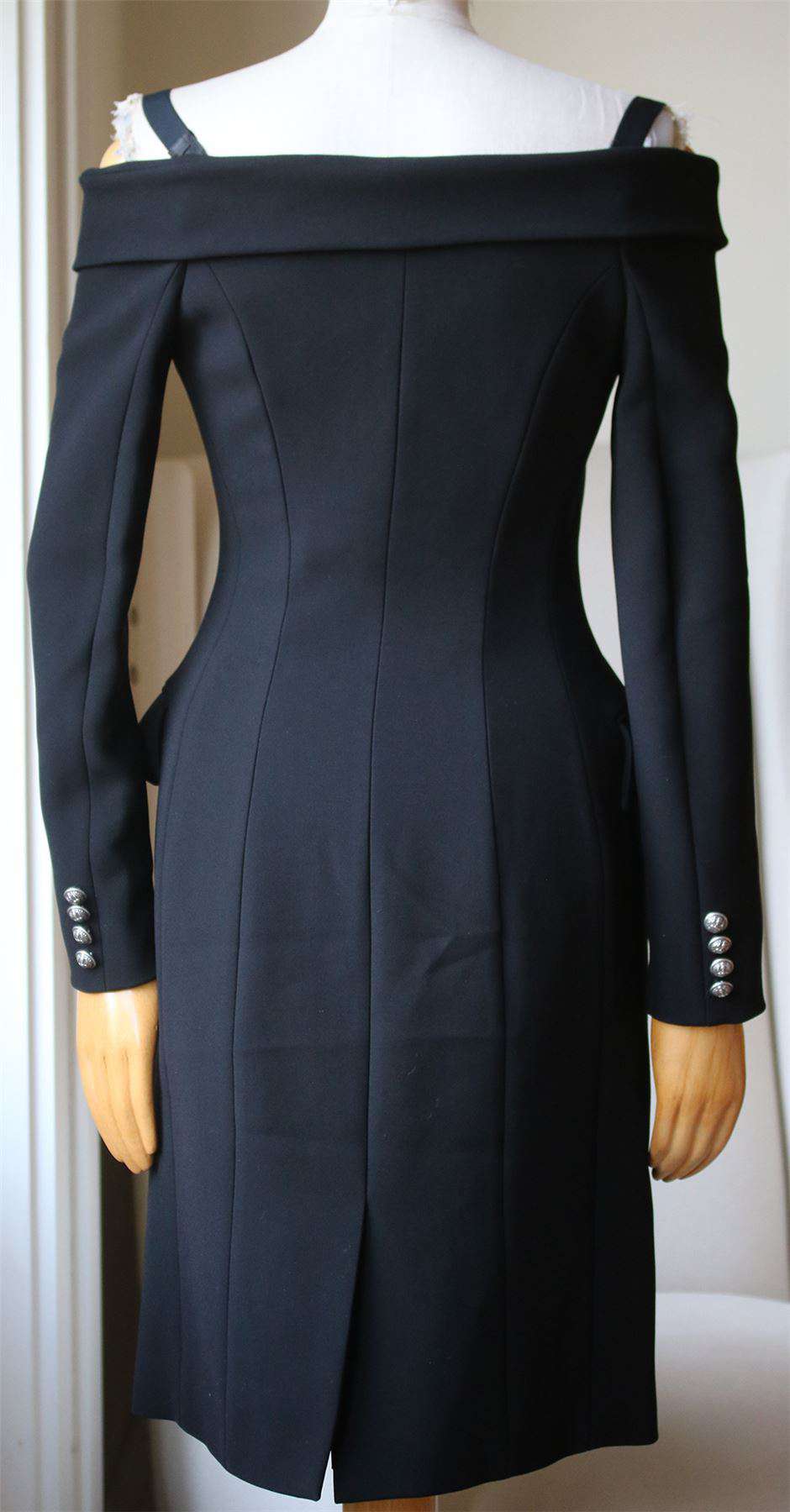 FAITH CONNEXION OFF THE SHOULDER CREPE TUXEDO DRESS FR 38 UK 10 - Image 4