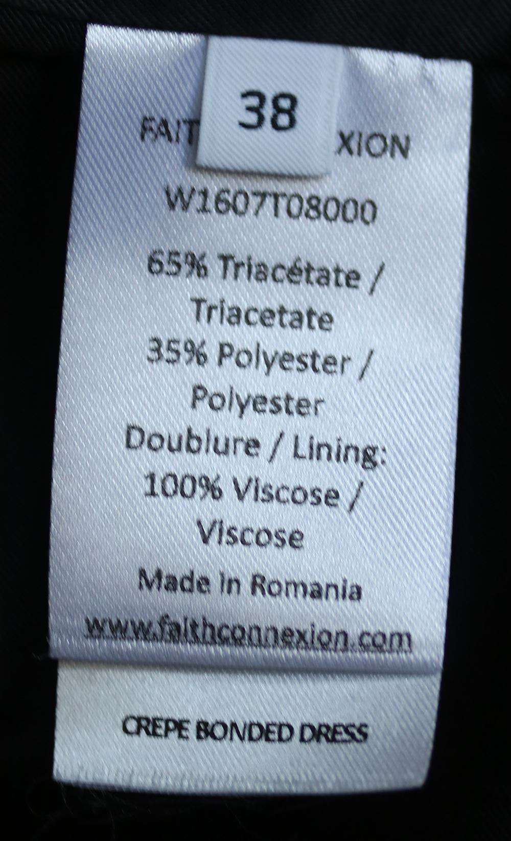 FAITH CONNEXION OFF THE SHOULDER CREPE TUXEDO DRESS FR 38 UK 10 - Image 6