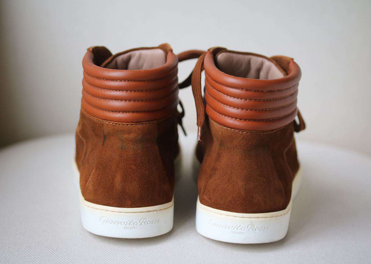 GIANVITO ROSSI BRADY SUEDE AND LEATHER HI-TOP SNEAKERS EU 42 UK 8 US 9 - Image 6