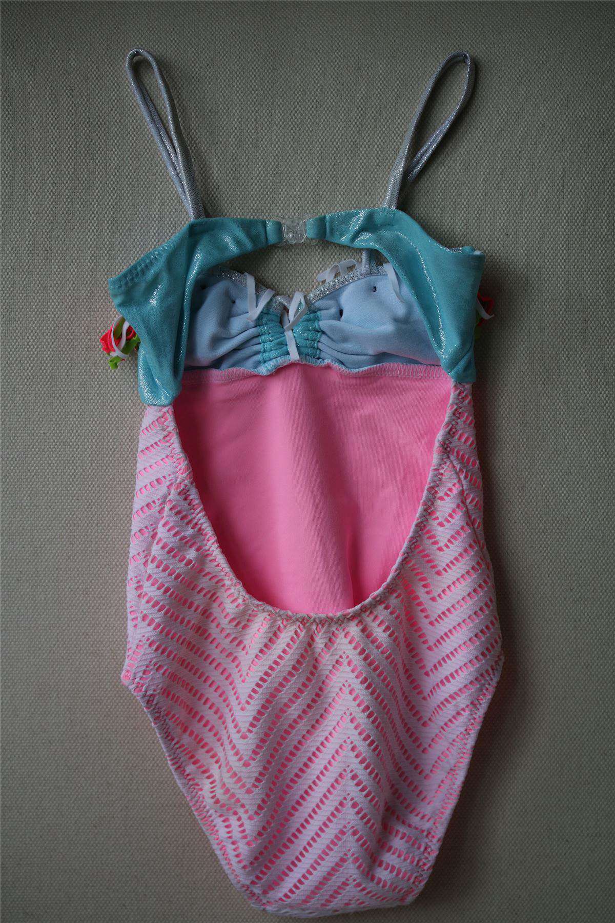 PATE DE SABLE GIRLS PINK FRINGED SWIMSUIT 4 YEARS - Image 3
