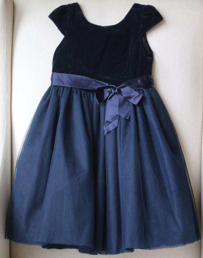 POLO RALPH LAUREN GIRLS NAVY BLUE VELVET TULLE DRESS 4 YEARS - Image 3