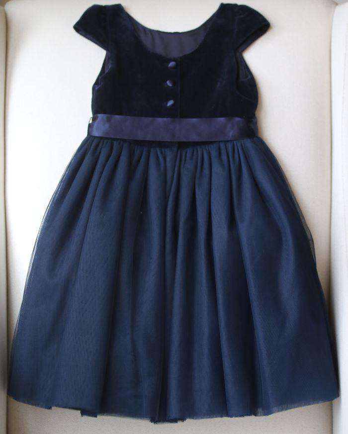 POLO RALPH LAUREN GIRLS NAVY BLUE VELVET TULLE DRESS 4 YEARS - Image 4