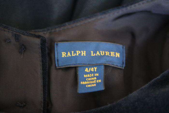 POLO RALPH LAUREN GIRLS NAVY BLUE VELVET TULLE DRESS 4 YEARS - Image 5