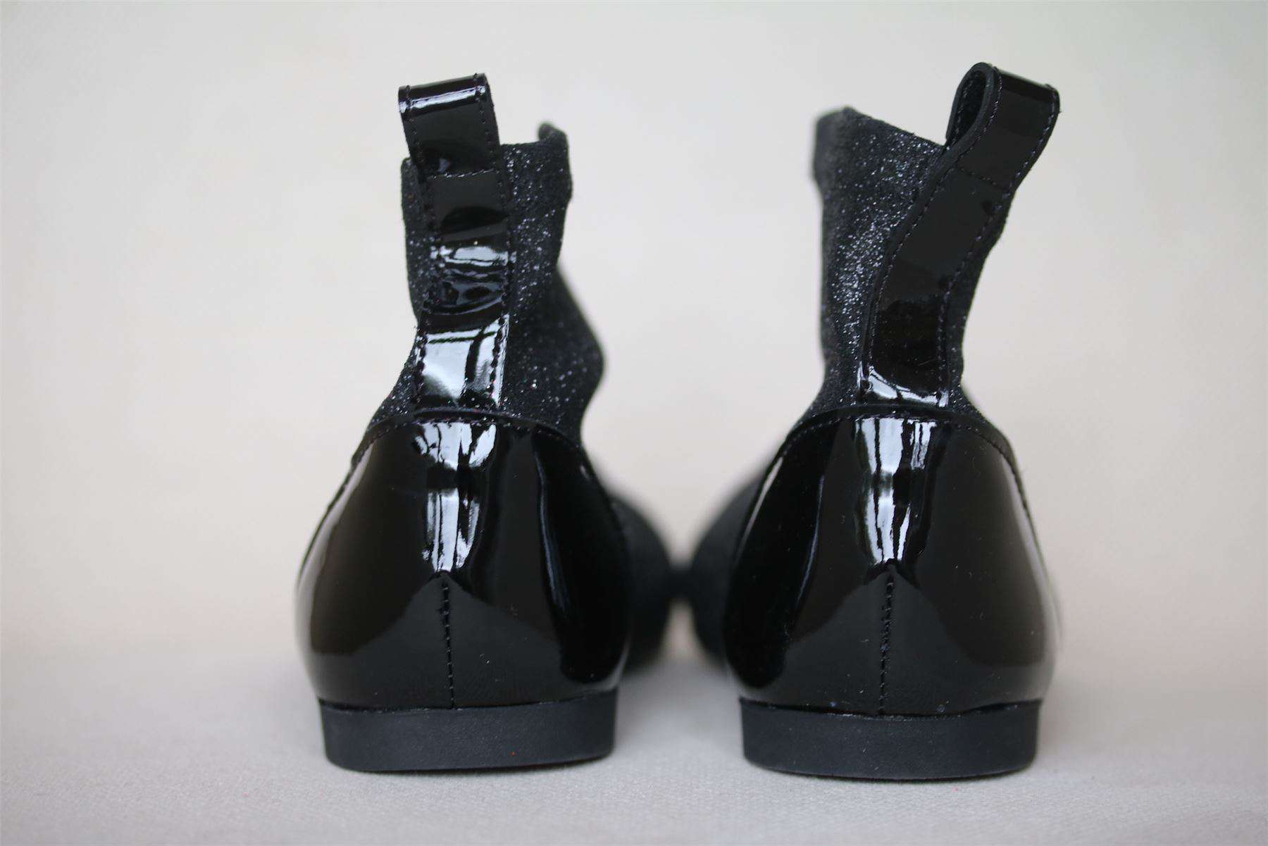 POM D'API GIRLS BLACK STRETCH LEATHER DORY BOOTS EU 26 UK 8 - Image 3