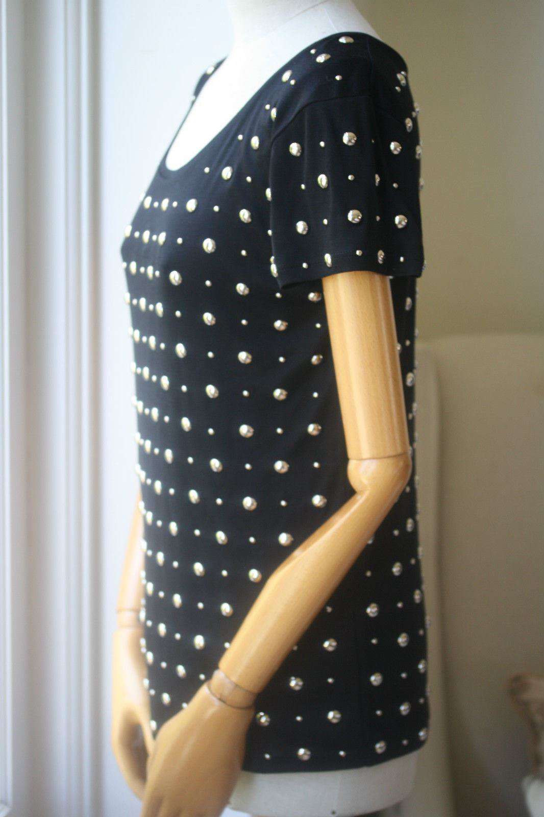 SAINT LAURENT STUDDED BLACK TOP TEE SMALL - Image 3